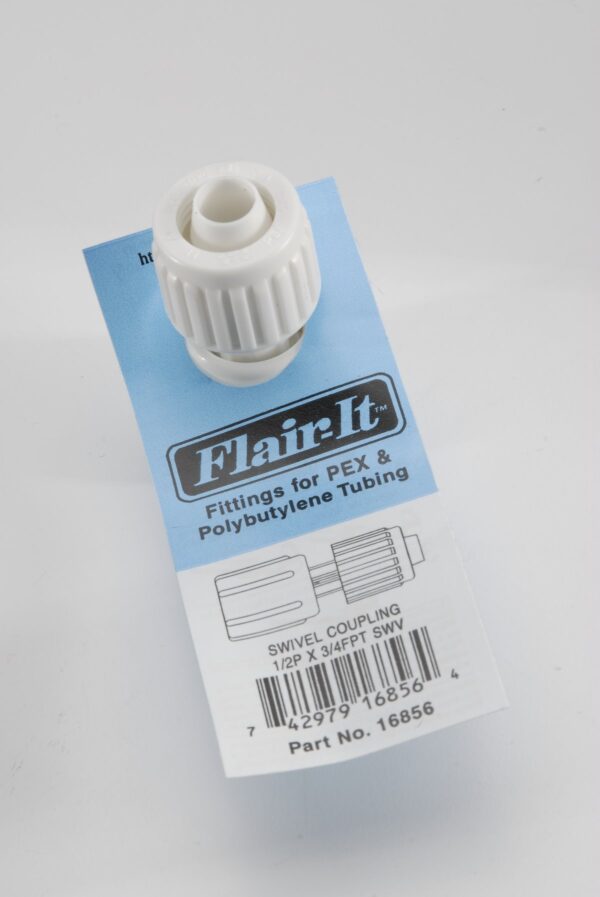 Elkhart Supply 1/2 Inch Compression to 3/4 Inch Female Swivel Adapter, White