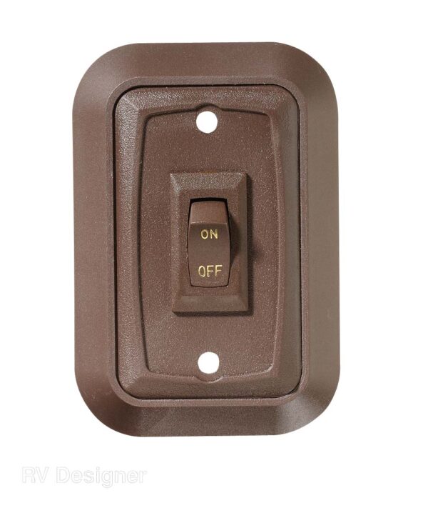 RV Designer 12V 1A Rocker Switch, Brown