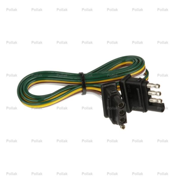 Pollak 4-Flat Reversible Connector, Trailer or Vehicle End, Black