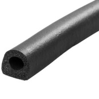 JR Products D-Type EPDM Weather Stripping, 25 ft, 1/2 x 1/2 inch, Black