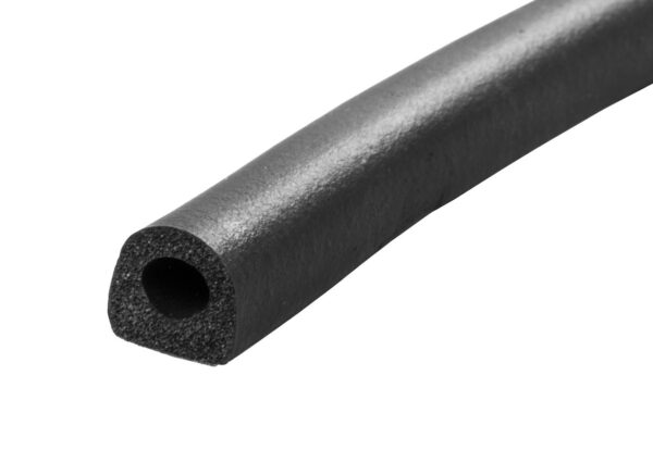 JR Products D-Type EPDM Weather Stripping, 25 ft, 1/2 x 1/2 inch, Black