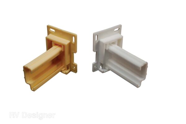 RV Designer Side-Mount Adjustable Drawer Slide Socket, White, Set of 2