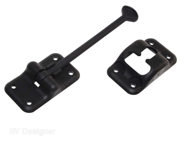 RV Designer 6 Inch T-Style Door Holder, Plastic, Black