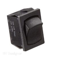 RV Designer 5 Amp Momentary Rocker Switch, Black