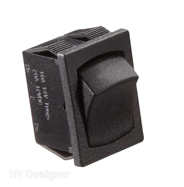RV Designer 5 Amp Momentary Rocker Switch, Black