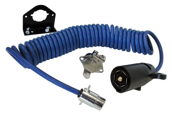 Roadmaster Trailer Wiring Connector Adapter, 7-Blade to 4-Round, Black