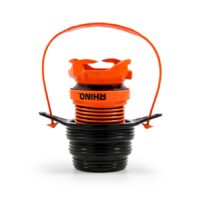 Camco Rhino Flexible Sewer Hose Drain Adapter, 360-Degree Swivel, Black and Orange