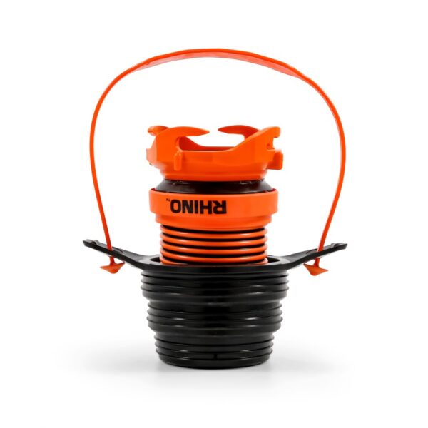 Camco Rhino Flexible Sewer Hose Drain Adapter, 360-Degree Swivel, Black and Orange