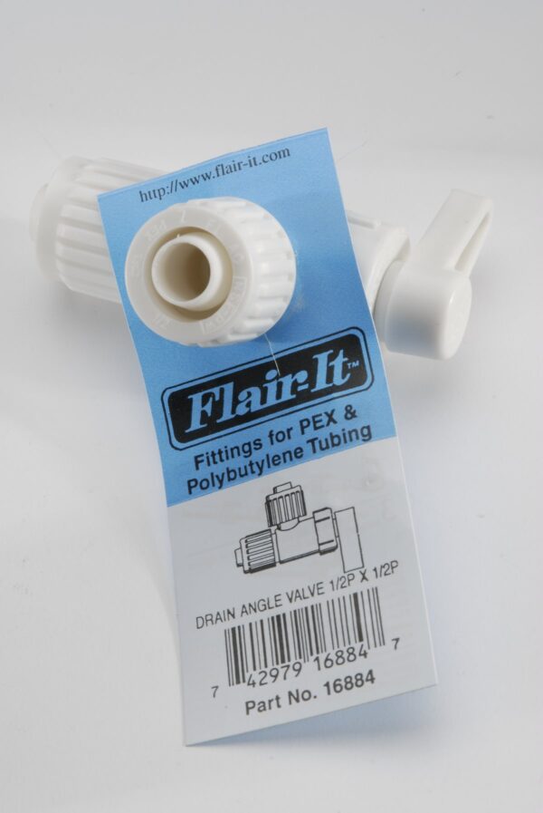 Elkhart Supply 1/2 Inch Fresh Water Stop Valve, Angle, White
