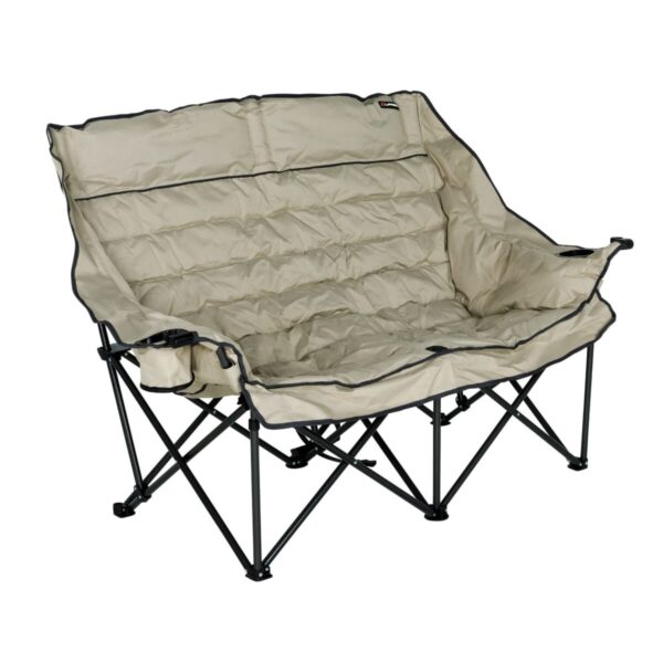Lippert Big Bear Folding Loveseat, Sand, 500-lb Capacity
