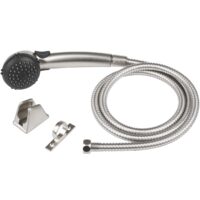 Dura Faucet Hand-Held Shower Head with Hose, Silver Brushed Satin