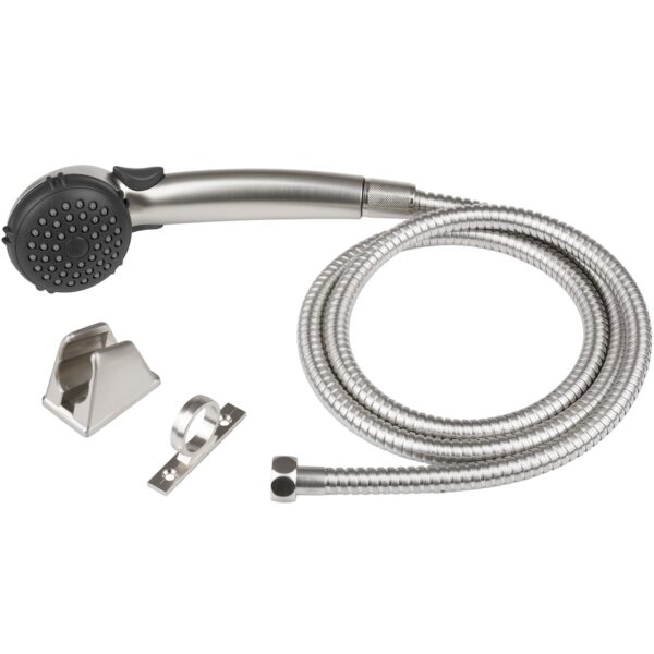 Dura Faucet Hand-Held Shower Head with Hose, Silver Brushed Satin