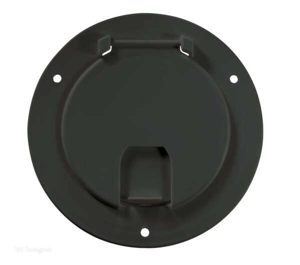 RV Designer 50 Amp Electrical Cord Hatch, Black, 5.2" Diameter