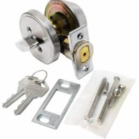 Valterra Keyed Entry Door Lock, Knob Style, 2-3/8 Inch Backset, Silver