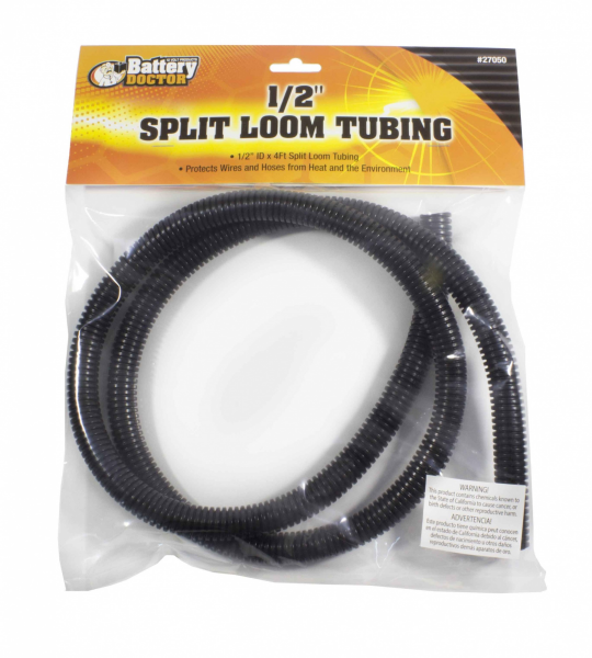 WirthCo Wire Loom, 1/2 Inch Tubing, Black, 4-Foot Section