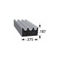 Trim-Lok Weather Stripping, EPDM Rubber, 0.187" x 3/8" Adhesive-Backed, 500 ft