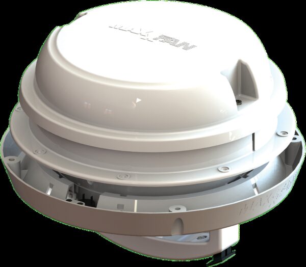 MaxxAir 6-inch Manual Roof Vent, White with LED Light