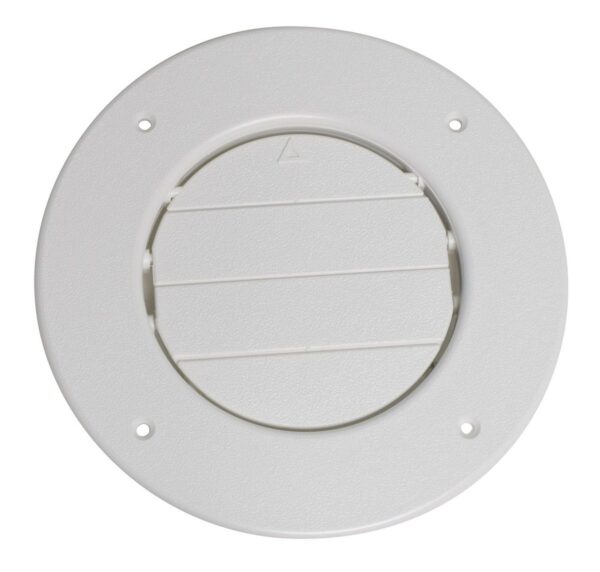 Valterra Heating/Cooling Register, 4" Ceiling, White Plastic, with Damper