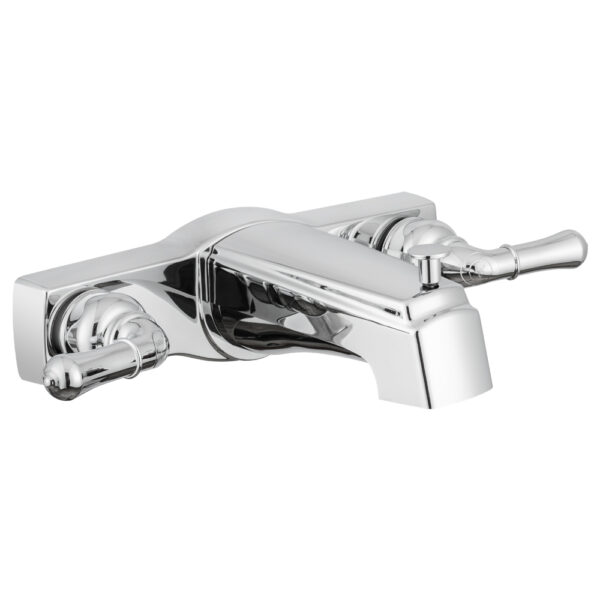 Dura Faucet 4 Inch Wall Mount Tub Faucet, Diverter, Chrome Plated Silver