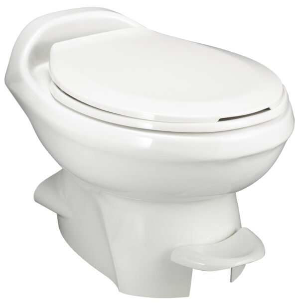 Norcold Premium Permanent RV Toilet, White, Polymer, Low-Profile