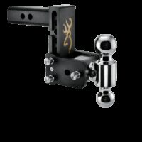 B&W Dual Hitch Ball Mount, 2" and 2-5/16", 2" Receiver, Black Powder Coated