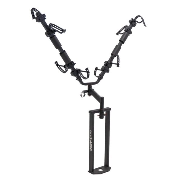 Let's Go Aero Jack-IT TS A-Frame Bike Rack, Drawbar Mount, Twin Spin, 2 Bikes, Black