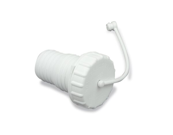 B&B Molders Fresh Water Inlet Cap, Bayonet, Polar White with Lanyard