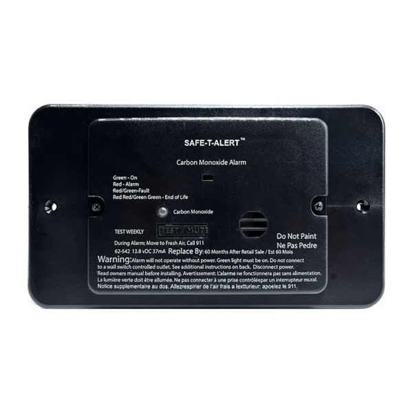 MTI Industries 12V Carbon Monoxide Detector, Black, Battery-Powered
