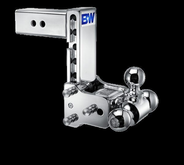 B&W Trailer Hitch Ball Mount 2-1/2" Receiver 18,000 lb Triple Ball Chrome with Swivels
