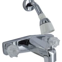 Phoenix Products 8 Inch Wall Mount Tub Faucet with Diverter Spout, Silver