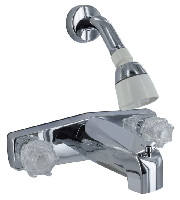 Phoenix Products 8 Inch Wall Mount Tub Faucet with Diverter Spout, Silver