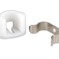 JR Products Door Catch, Friction, White Nylon, Set of 2