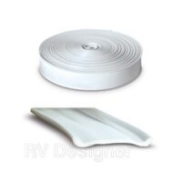 RV Designer Vinyl Trim Molding Insert, 1 Inch, 25 Feet, White