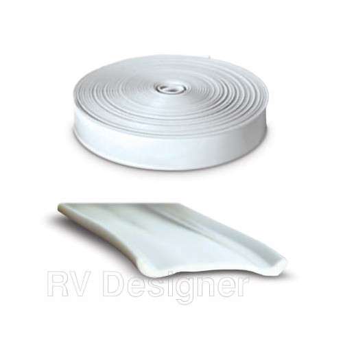 RV Designer Vinyl Trim Molding Insert, 1 Inch, 25 Feet, White