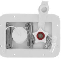 Valterra Dual Fresh Water Inlet, White, Recessed, 1/2 Inch and Barb Options