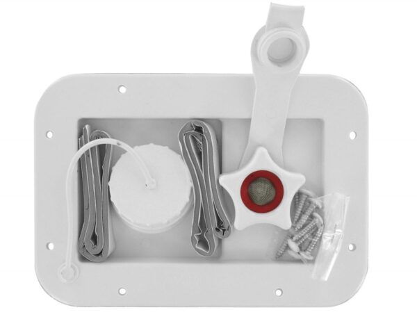 Valterra Dual Fresh Water Inlet, White, Recessed, 1/2 Inch and Barb Options