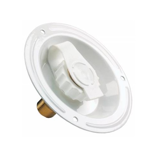 JR Products Fresh Water Inlet, Recessed Mount, 1/2 Inch Male, White