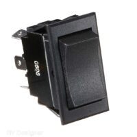 RV Designer 12V 20A Momentary DPDT Rocker Switch, Black