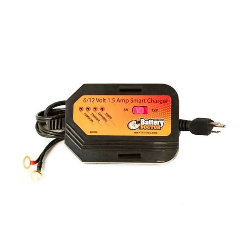 WirthCo Battery Charger, 6V/12V, 1.5 Amp, Flooded Lead-Acid