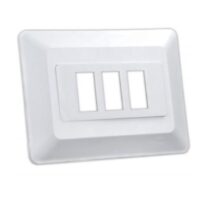 JR Products Type B Faceplate, Triple Opening, White