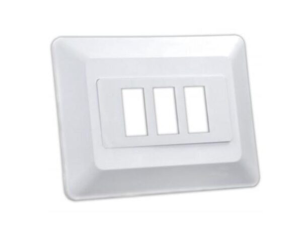 JR Products Type B Faceplate, Triple Opening, White