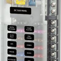 Blue Sea ATO/ATC Fuse Block, 12 Circuit, Stud Mount with Cover
