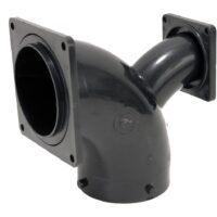 Valterra Sewer Elbow Fitting, 3 Inch Bayonet to 3 and 1-1/2 Inch Flanges