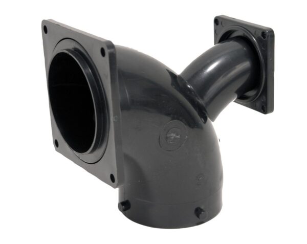 Valterra Sewer Elbow Fitting, 3 Inch Bayonet to 3 and 1-1/2 Inch Flanges
