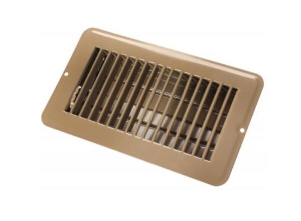 JR Products Heating/Cooling Register 10-5/8x5-5/8 Inch, Brown with Damper
