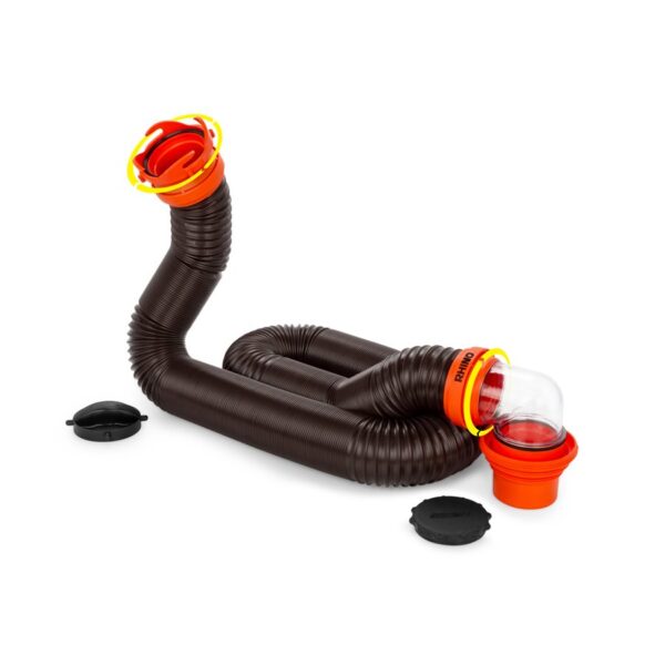 Camco Rhino 15 ft Sewer Hose Kit with Bayonet Fittings, Black