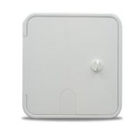 B&B Molders Electrical Cord Hatch, 8 x 8 Inch Rectangular, Polar White with Thumb Lock