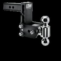B&W Trailer Hitch Ball Mount, 2 Inch Receiver, 5 Inch Drop, Dual Balls, Black