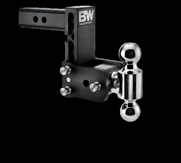 B&W Trailer Hitch Ball Mount, 2 Inch Receiver, 5 Inch Drop, Dual Balls, Black