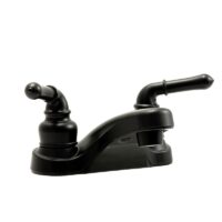 Dura Faucet Lavatory Faucet with Mid Arc Spout, Teapot Handles, Matte Black